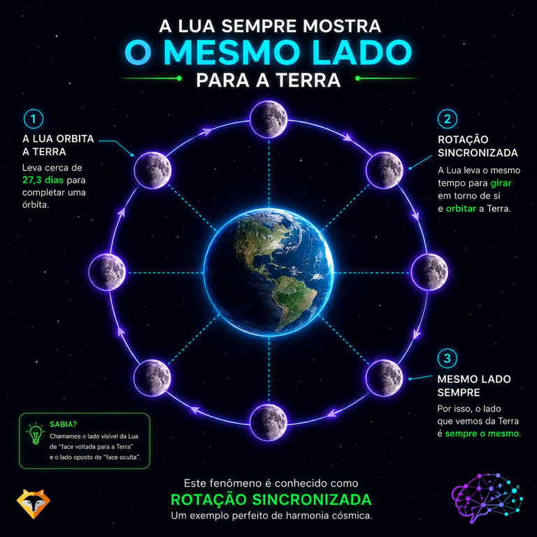 Por que vemos sempre o mesmo lado da Lua daqui?